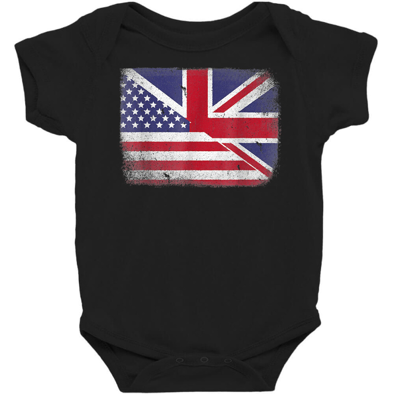 British American Flag Great Britain Union Jack T Shirt Baby Bodysuit | Artistshot