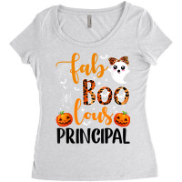 Leopard Faboolous Principal Spooky Principal Halloween Vibes T Shirt Women's Triblend Scoop T-shirt | Artistshot