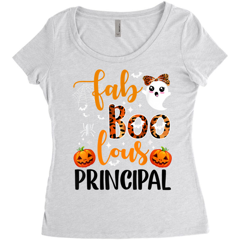 Leopard Faboolous Principal Spooky Principal Halloween Vibes T Shirt Women's Triblend Scoop T-shirt by JahmayaWhittle | Artistshot