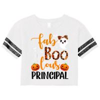 Leopard Faboolous Principal Spooky Principal Halloween Vibes T Shirt Scorecard Crop Tee | Artistshot