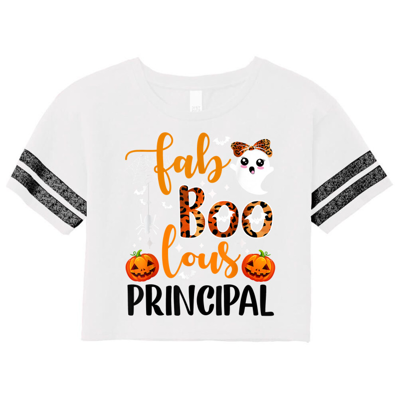 Leopard Faboolous Principal Spooky Principal Halloween Vibes T Shirt Scorecard Crop Tee by JahmayaWhittle | Artistshot