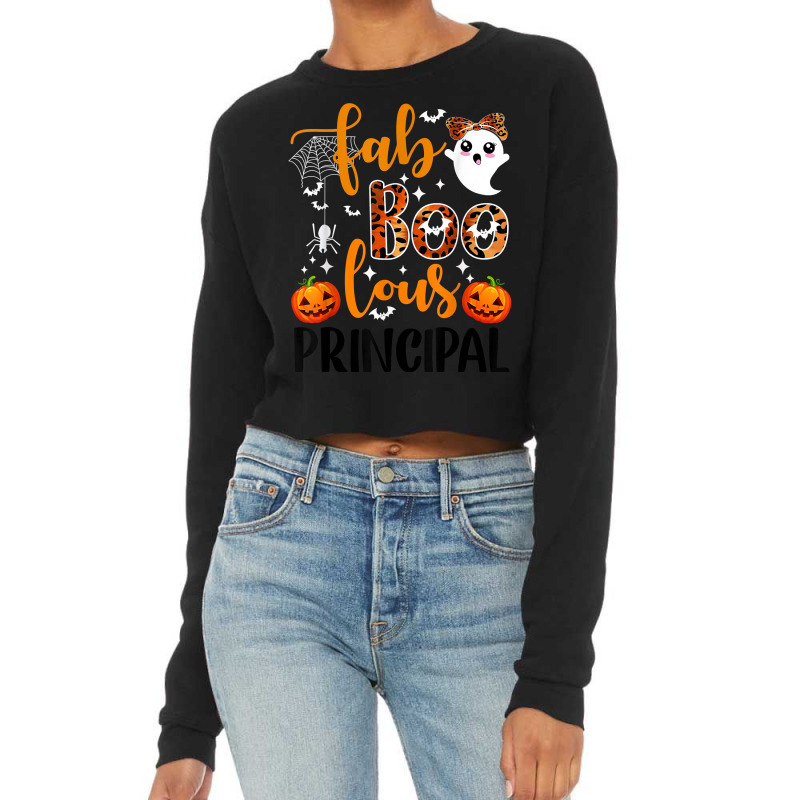 Leopard Faboolous Principal Spooky Principal Halloween Vibes T Shirt Cropped Sweater by JahmayaWhittle | Artistshot