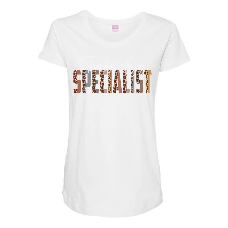 Leopard Technology Specialist Funny Job Title School Worker T Shirt Maternity Scoop Neck T-shirt by JahmayaWhittle | Artistshot