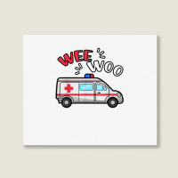 Wee Woo Emt Ambulance Responder Emergency Medical Technician T Shirt Landscape Canvas Print | Artistshot