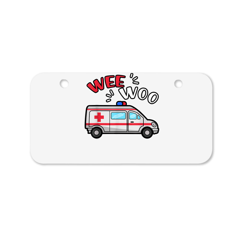 Wee Woo Emt Ambulance Responder Emergency Medical Technician T Shirt Bicycle License Plate | Artistshot