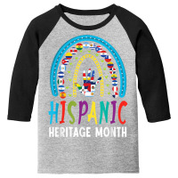 National Hispanic Heritage Month Latin Flags Rainbow Style T Shirt Youth 3/4 Sleeve | Artistshot