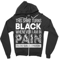 Womens Warrior Ehlers Danlos Syndrome Eds Awareness Zebra Ribbon V Nec Zipper Hoodie | Artistshot