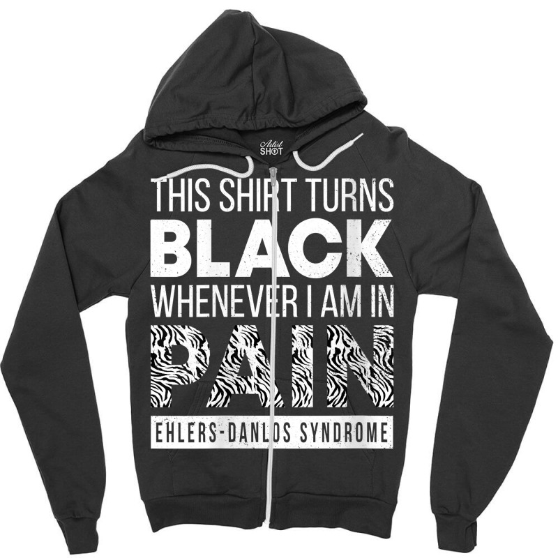 Womens Warrior Ehlers Danlos Syndrome Eds Awareness Zebra Ribbon V Nec Zipper Hoodie | Artistshot