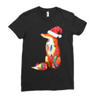 Fox Santa Hat Christmas Ladies Fitted T-shirt | Artistshot