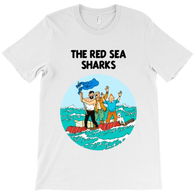 Tintin Red Sea Sharks T-shirt Designed By Joana Rosmary