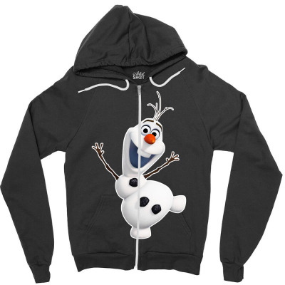 Olaf Snowman Frozen Zipper Hoodie Designed By Jafarnr1966