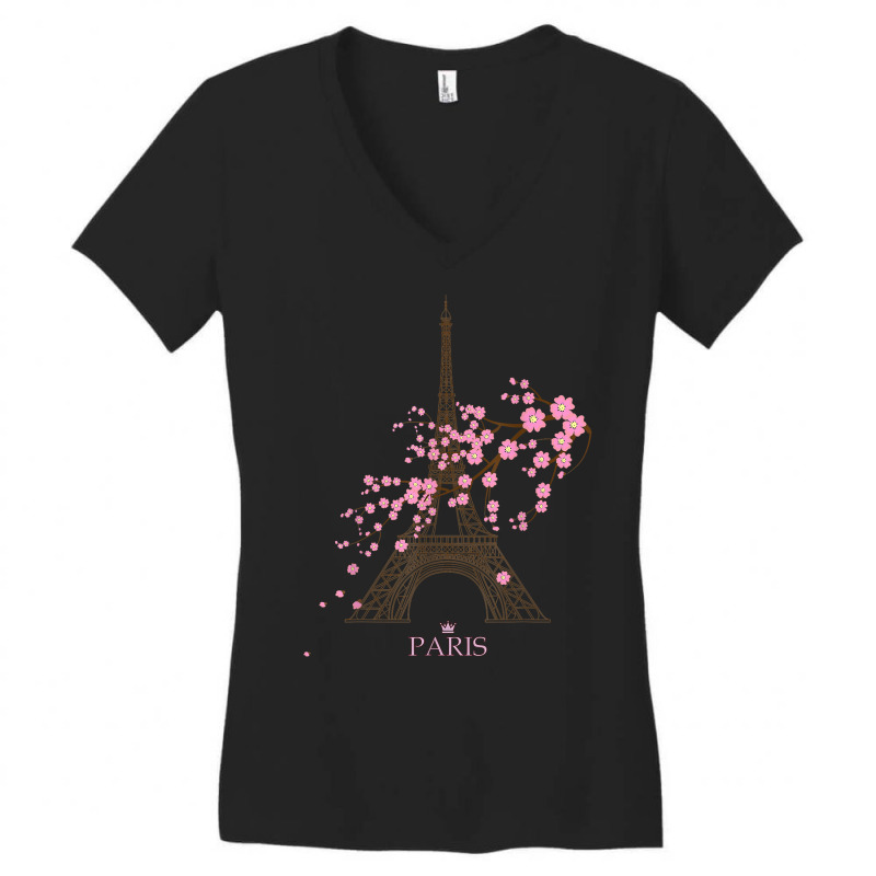 Paris Eiffel Tower The Sign Of Love France Parisian Home T Shirt Women's V-Neck T-Shirt by Smykowskicalob1991 | Artistshot