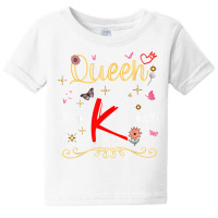 Queen Letter K Initial Name Cute Letter K Flowers Alphapet T Shirt Baby Tee | Artistshot