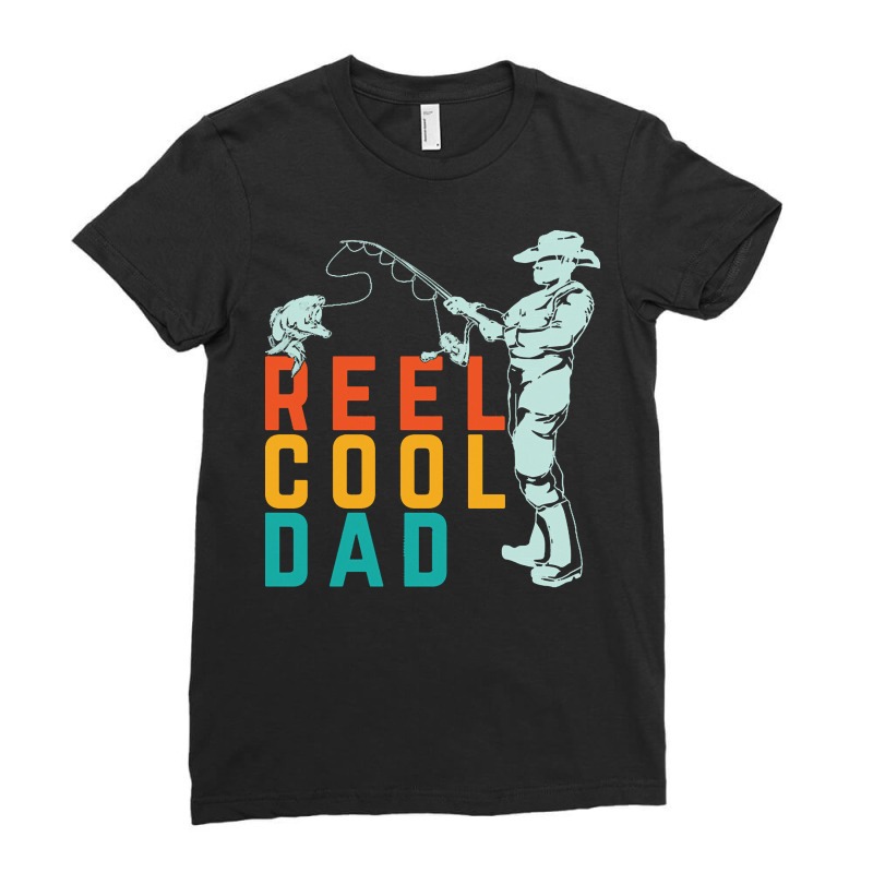 Fishing T  Shirt Retro Fisher Angle Fish Cool Dad Funny Fishing T  Shi Ladies Fitted T-Shirt by darrengorczany780 | Artistshot