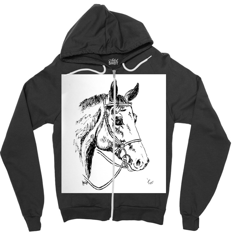 Horse Zipper Hoodie | Artistshot