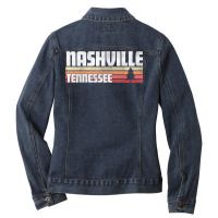 Nashville Tennessee Tn Gift Retro Style Vintage 70s 80s 90s T Shirt Ladies Denim Jacket | Artistshot