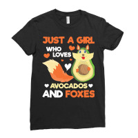 Fox T  Shirt Cute Forest Animal Just A Girl Who Loves Avocados And Fox Ladies Fitted T-shirt | Artistshot