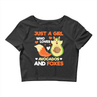 Fox T  Shirt Cute Forest Animal Just A Girl Who Loves Avocados And Fox Crop Top | Artistshot