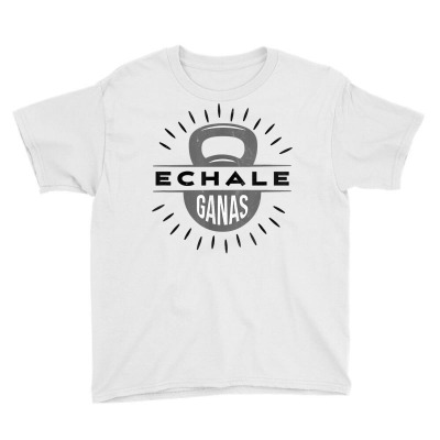 Echale Ganas Kettlebell Gym Exercise Weightlifting Vintage T Shirt Youth Tee Designed By Jahmayawhittle