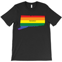 Connecticut Rainbow Map T-shirt | Artistshot