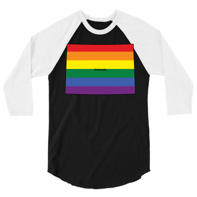 Colorado Rainbow Flag 3/4 Sleeve Shirt Designed By Killakam
