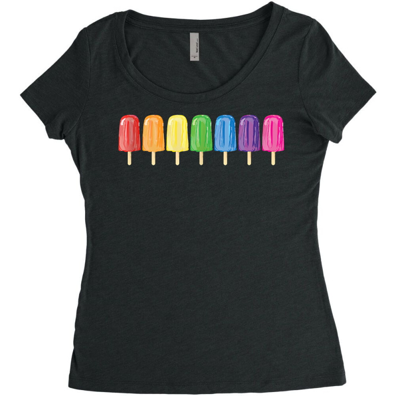 Gay Pride Parade Lgbtqia Rainbow Popsicles Tank Top Women's Triblend Scoop T-shirt by naythendeters2000 | Artistshot