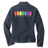 Gay Pride Parade Lgbtqia Rainbow Popsicles Tank Top Ladies Denim Jacket | Artistshot