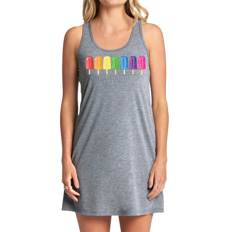 Gay Pride Parade Lgbtqia Rainbow Popsicles Tank Top Tank Dress by naythendeters2000 | Artistshot