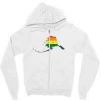Alaska Rainbow Flag Zipper Hoodie | Artistshot