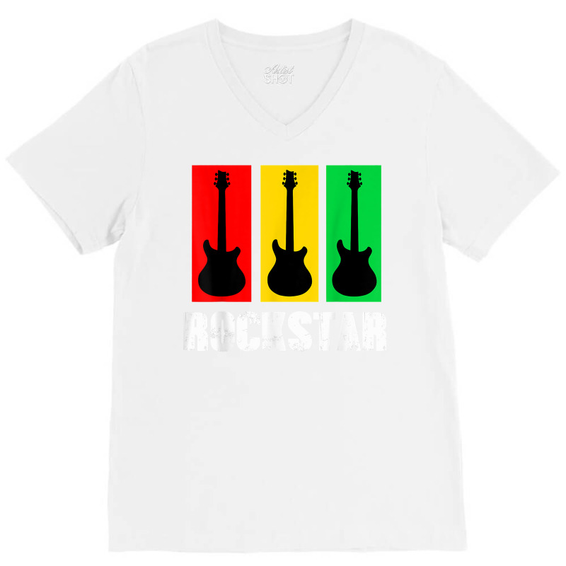 Rockstar Kids Tshirt Vintage Guitar Tshirt V-neck Tee | Artistshot