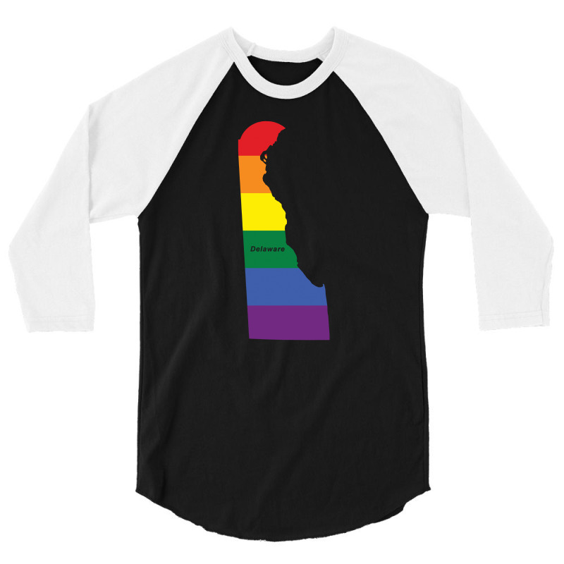 Delaware Rainbow Flag 3/4 Sleeve Shirt | Artistshot