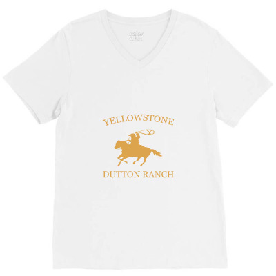 Yellow  Dutton Ranch V-neck Tee Designed By Jumikan