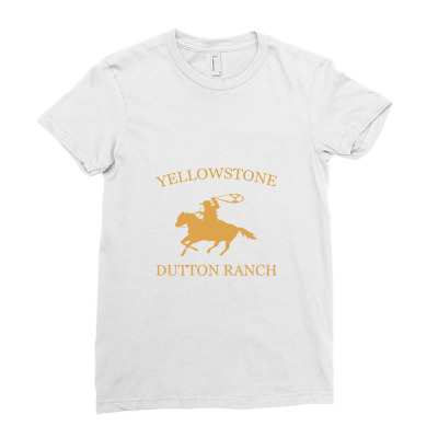 Yellow  Dutton Ranch Ladies Fitted T-shirt Designed By Jumikan