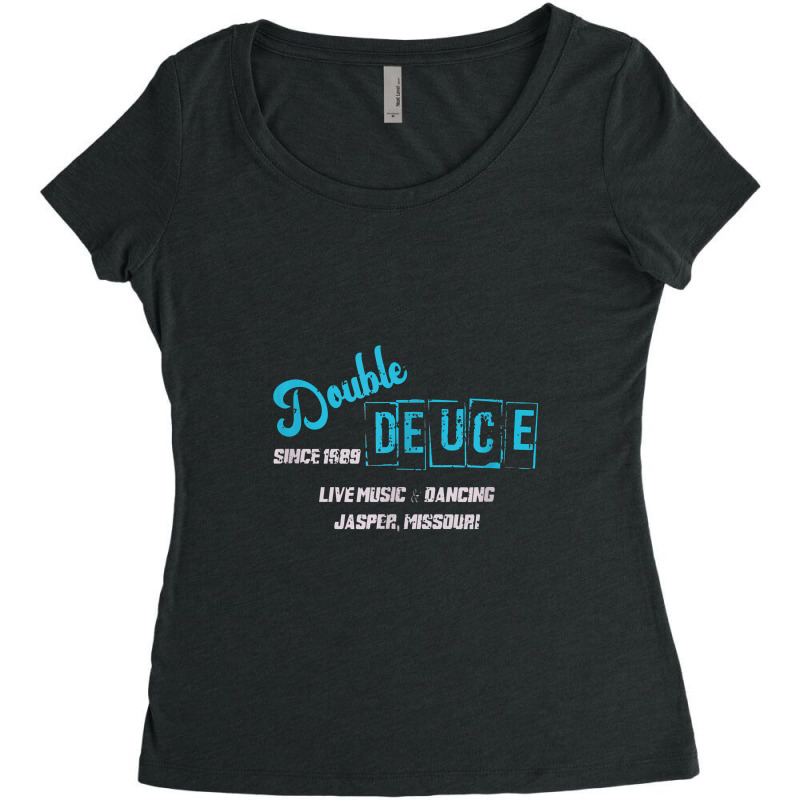 Retro 80s Double Deuce Roadhouse Women's Triblend Scoop T-shirt by zuzumanin | Artistshot