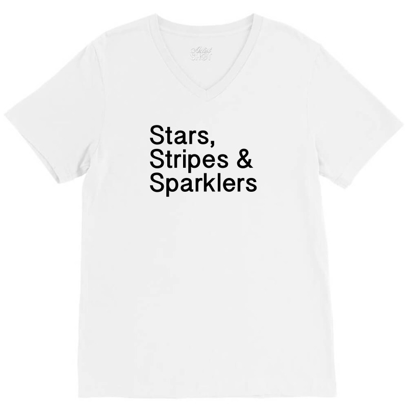 Stars, Stripes And Sparklers 4th Of July V-neck Tee | Artistshot