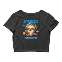 Bear Sloth Astronaut Space Adventure Cartoon Hand Drawing 278 Polar Pa Crop Top | Artistshot