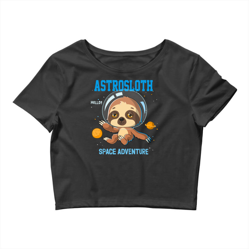 Bear Sloth Astronaut Space Adventure Cartoon Hand Drawing 278 Polar Pa Crop Top by offensejuggler | Artistshot