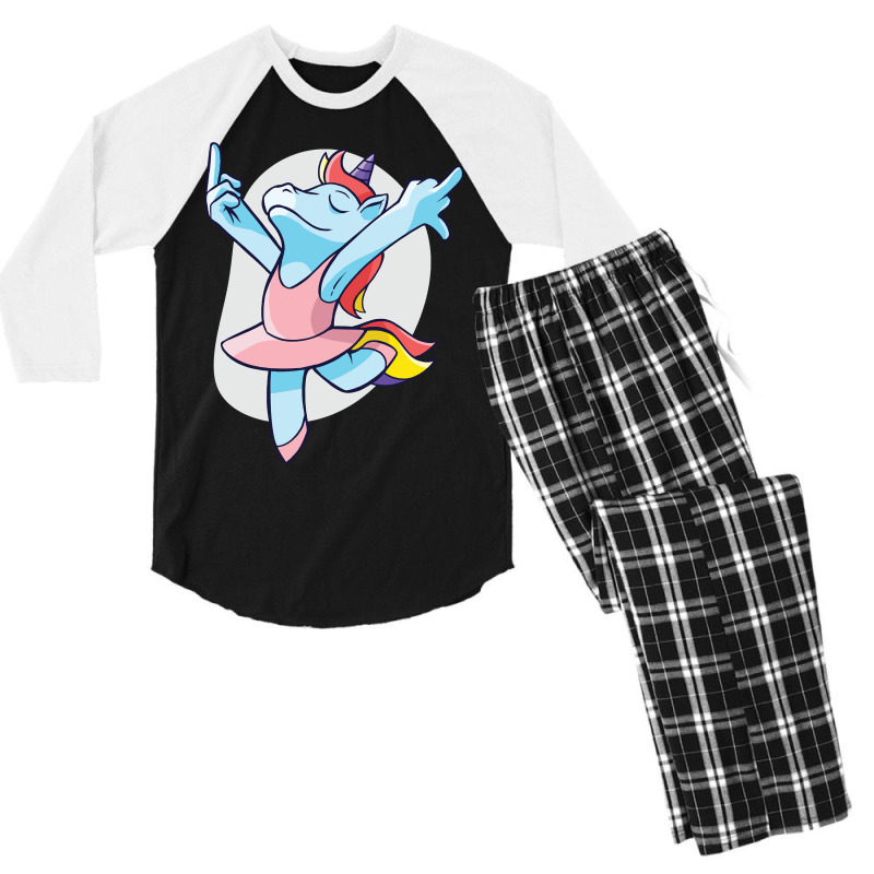 Ballet Dance Blue Unicorn Ballet Dancer Ballerina Balle Ballerina Men's 3/4 Sleeve Pajama Set | Artistshot