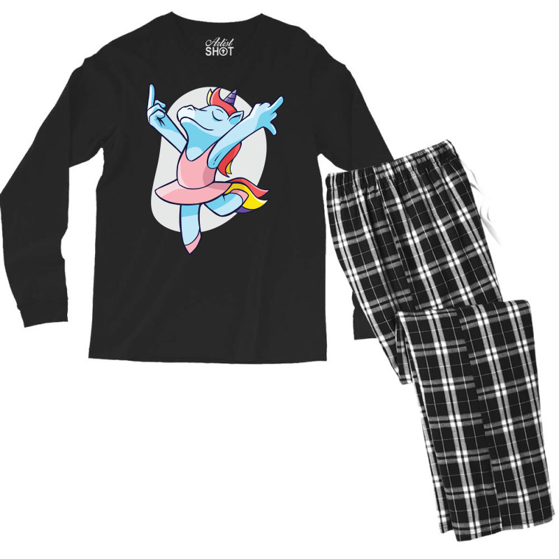 Ballet Dance Blue Unicorn Ballet Dancer Ballerina Balle Ballerina Men's Long Sleeve Pajama Set | Artistshot