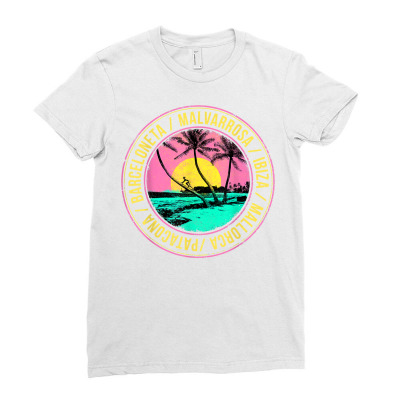 Spain Beach Malvarosa Ibiza Barceloneta Summer Style T Shirt Ladies Fitted T-shirt Designed By Shyanneracanello