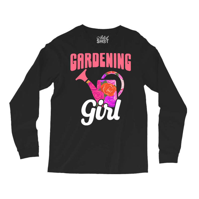 Gardener T  Shirt Gardening Girl Watering Can Nature Plants Flowers Ga Long Sleeve Shirts | Artistshot