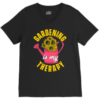 Gardener T  Shirt Gardening Therapy Watering Can Garden Gardener Flowe V-neck Tee | Artistshot