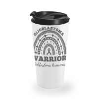 Womens Glioblastoma Warrior Glioblastoma Awareness Rainbow V Neck T Sh Travel Mug | Artistshot