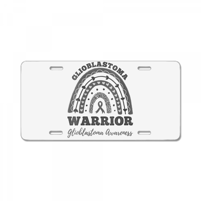 Womens Glioblastoma Warrior Glioblastoma Awareness Rainbow V Neck T Sh License Plate | Artistshot