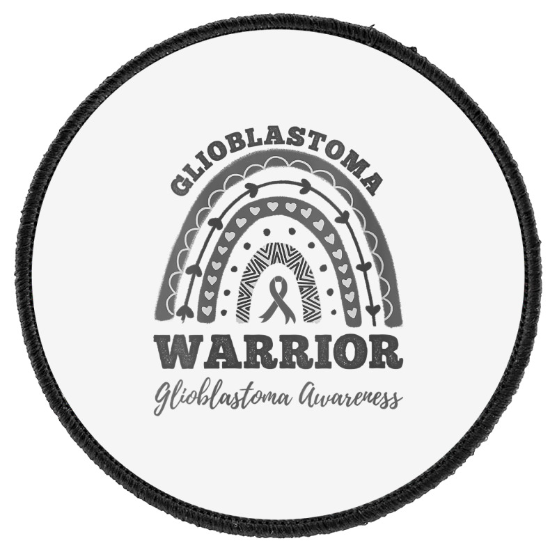 Womens Glioblastoma Warrior Glioblastoma Awareness Rainbow V Neck T Sh Round Patch | Artistshot