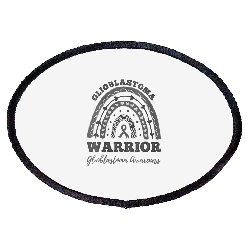 Womens Glioblastoma Warrior Glioblastoma Awareness Rainbow V Neck T Sh Oval Patch | Artistshot