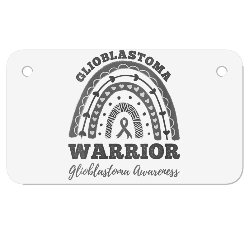 Womens Glioblastoma Warrior Glioblastoma Awareness Rainbow V Neck T Sh Motorcycle License Plate | Artistshot