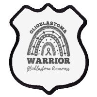 Womens Glioblastoma Warrior Glioblastoma Awareness Rainbow V Neck T Sh Shield Patch | Artistshot