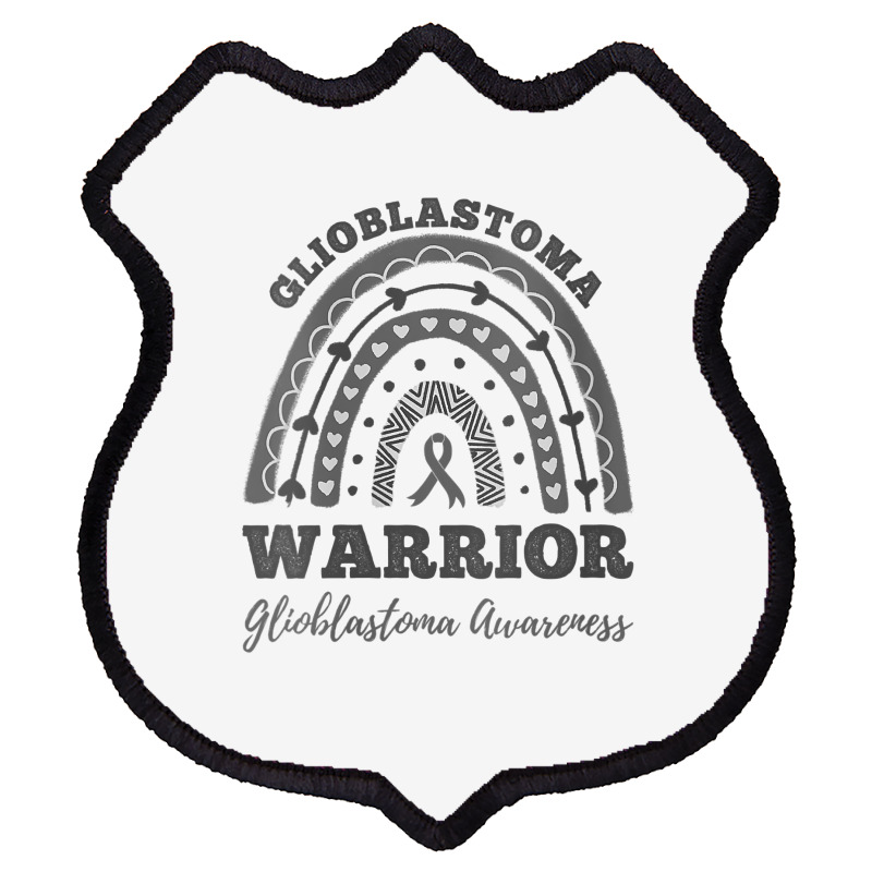 Womens Glioblastoma Warrior Glioblastoma Awareness Rainbow V Neck T Sh Shield Patch | Artistshot