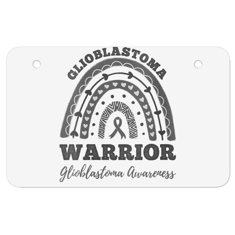 Womens Glioblastoma Warrior Glioblastoma Awareness Rainbow V Neck T Sh Atv License Plate | Artistshot